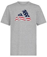 adidas Big Boys Short Sleeve Usa Flag Logo T-Shirt