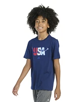 adidas Big Boys Short Sleeve Usa Friends T-Shirt