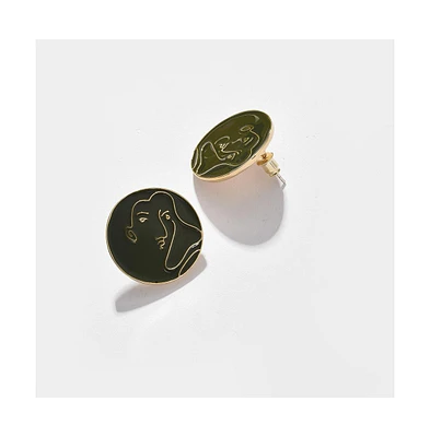 Sohi Women's Textured Stud Earrings