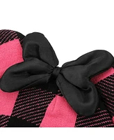 Disney Minnie Mouse Ears Pink Plaid Cuff Beanie