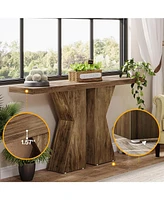 Tribesigns Farmhouse Entryway Table, 55.12 Inch Console Table Behind Sofa Table, Wood Sofa Table Narrow Hallway Table, Foyer Entry Table with K-Shaped