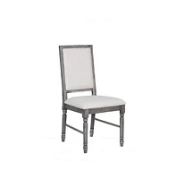 Set of Two Upholstered Linen Dining Side Chairs
