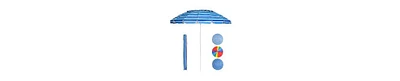 Gymax 8ft Beach Umbrella Outdoor Patio Garden w/ Carrying Bag Sand Anchor