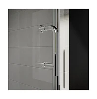 Zachvo Pivot Frameless Shower Door with Clear Glass