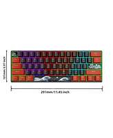 60% Mechanical Gaming Keyboard,61 Keys with Linear Blue Switches,Wired Mechanical Keyboard with Led Backlit,Compact Ergonomic Keyboard (Red)