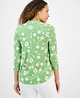 Jm Collection Petite Jackie Floral-Print Top, Exclusively at Macy's