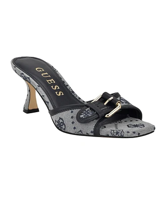 Guess Women's Dista Buckle Kitten Heel Sandals