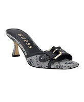 Guess Women's Dista Buckle Kitten Heel Sandals