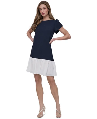 Dkny Women's Drop-Waist Tulip-Sleeve Dress