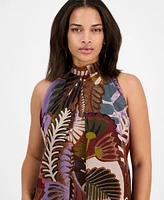 Robbie Bee Petite Printed Mock-Neck Shift Dress