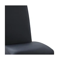 Set of Two Faux Leather Dining Side Chairs with Cushioned Seat and Back