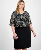 Connected Plus Printed Bodice Sheath Dress