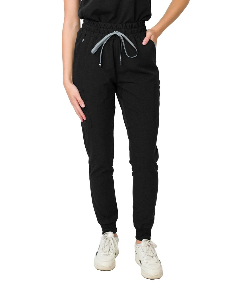 Medgear Women's Madison Mid-rise Slim Jogger Scrub Pant