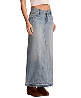 Lucky Brand Women's Zipper Denim Maxi Skirt