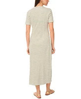 Vince Camuto Women's Cotton Striped Ruched Midi Dress