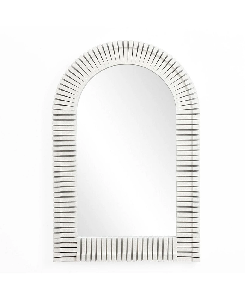 LuxenHome White Arch Rectangle 36-Inch Tall Wall Mirror, Accent and Vanity