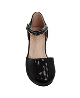 Laura Ashley Little Girls Rhinestones Low Heeled Dress Shoe