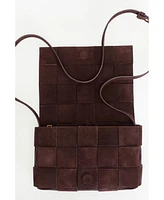 Women's Woven Suede Shoulder Bag