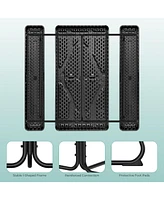 4.5ft Picnic Table with 2 Benches Heavy-Duty Table for 4-6 Person