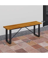 Outsunny Outdoor Bench, 47" Backless Acacia Wood Garden Bench Seat,