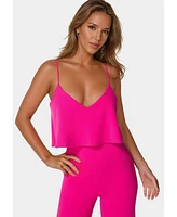 Bebe Women's Ruffle Wide Leg Jumpsuit