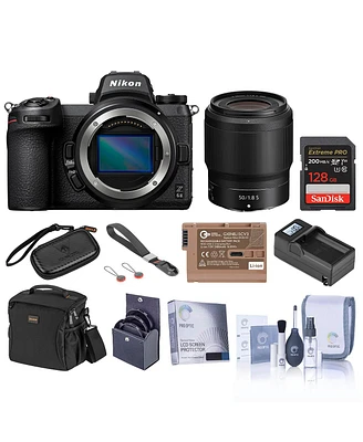 Nikon Z 6II Mirrorless Digital Camera with Nikkor Z 50mm f/1.8 S Lens, Bundle with 128GB Uhs-i Memory Card, Shoulder Bag, Extra Battery, Smart Charger