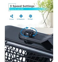 Black+Decker 20” Box Fan with 3 Speed Settings, Powerful 80W Motor, 5-Blade Box Fan with Carry Handle, Black