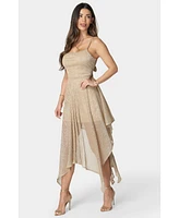 Bebe Women's Dolce Pleat Sharkbite Maxi with Tie Back