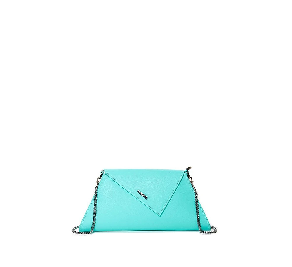Susu Leather Clutch Bag Turquoise Evening Purse Unique Women's Handbag