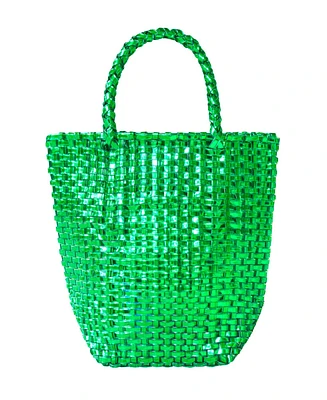 La Tote Metallic Bag In Green