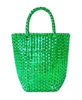 La Tote Metallic Bag In Green