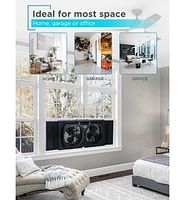 Black+Decker 9" Dual Window Fan for Window Screen with 2 Speed Settings, Twin Window Fan, Black