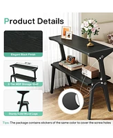 Tribesigns Set of 2 Narrow Side Table for Living Room, Farmhouse Slim End with Storage Shelves, Bedroom, Small Spaces, Easy Assembly