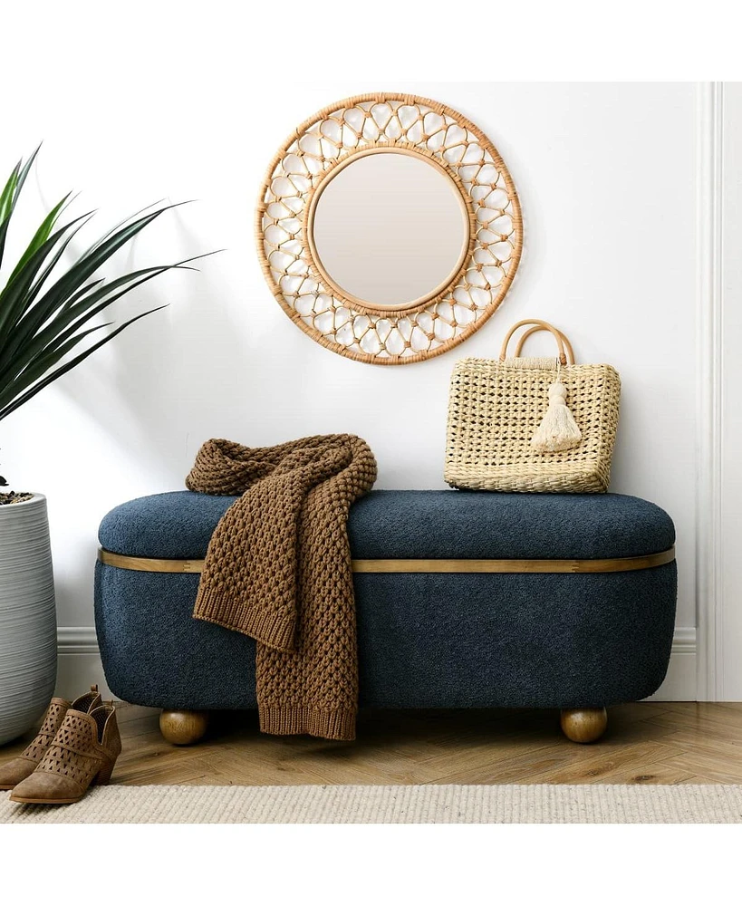 Upholstered End of Bed Storage Ottoman Bench with Seating and Hidden Compartment for Bedroom or Living Room Organization-The Pop Home