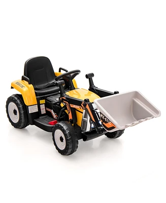 12V Battery Powered Kids Ride on Excavator with Adjustable Arm and Bucket