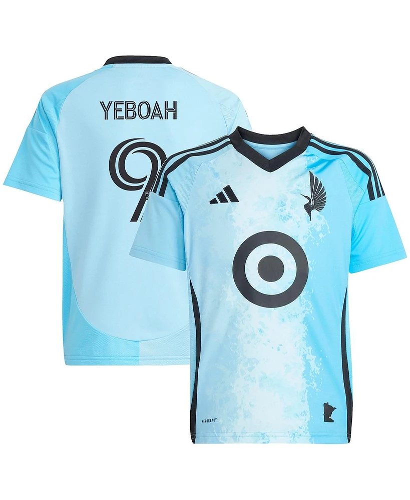 Adidas Big Boys and Girls Kelvin Yeboah Blue Minnesota United Fc 2025 Convergence Replica Player Jersey
