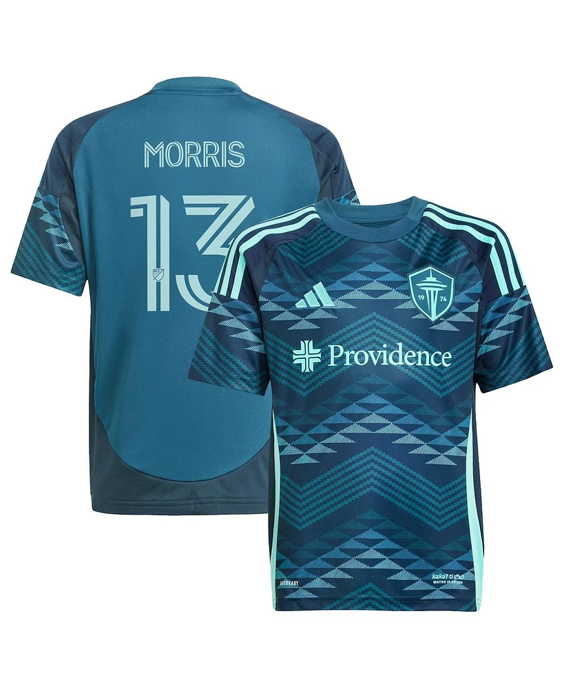 Adidas Big Boys and Girls Jordan Morris Blue Seattle Sounders Fc 2025 The Salish Sea Kit Replica Player Jersey