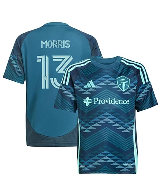Adidas Big Boys and Girls Jordan Morris Blue Seattle Sounders Fc 2025 The Salish Sea Kit Replica Player Jersey