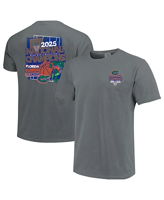 Image One Men's Graphite Florida Gators 2025 Ncaa Basketball National Champions Comfort Colors Collage T-Shirt