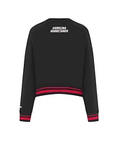 Pro Standard Women's Black Carolina Hurricanes Area Code Cropped Pullover Sweatshirt