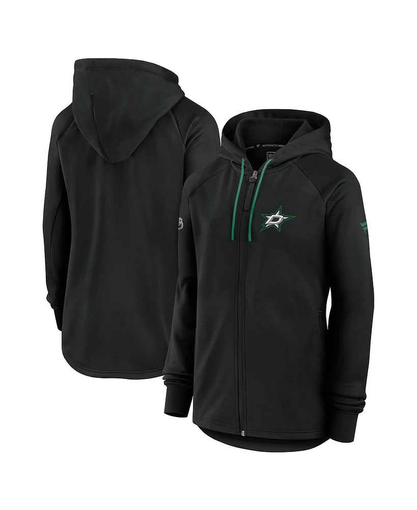 Fanatics Women's Black Dallas Stars Authentic Pro Rink Fleece Full-Zip Jacket