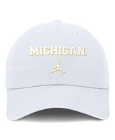 Jordan Men's White Michigan Wolverines Club Swoosh Performance Adjustable Hat