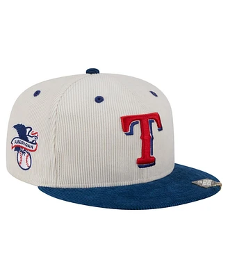 New Era Men's Cream/Royal Texas Rangers Two-Tone Corduroy 59FIFTY Fitted Hat