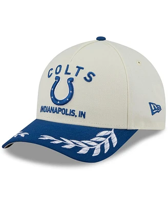 New Era Men's Cream/Royal Indianapolis Colts 2025 Nfl Draft 9FORTY A-Frame M-Crown Adjustable Hat