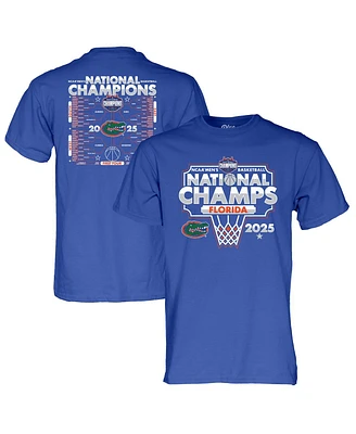 Blue 84 Men's Royal Florida Gators 2025 Ncaa Basketball National Champions Bracket T-Shirt