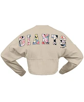 Fanatics Women's Cream San Francisco Giants Floral Preppy Cropped Long Sleeve T-Shirt