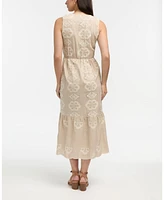 Ellen Tracy Women's Embroidered Maxi Dress