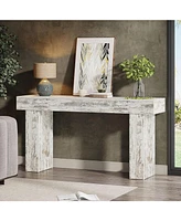 Tribesigns 63-Inch Long Console Table, Farmhouse Wooden Sofa Table Behind The Couch, Narrow Entryway Table for Entrance, Hallway, Living Room (Distres
