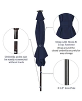 Gymax 9FT Solar Umbrella Led Patio Market Steel Tilt w/ Crank Outdoor Patio