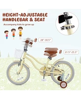 16 Inch Kids Bike Adjustable with Training Wheels Ages 3-8 Years Olds